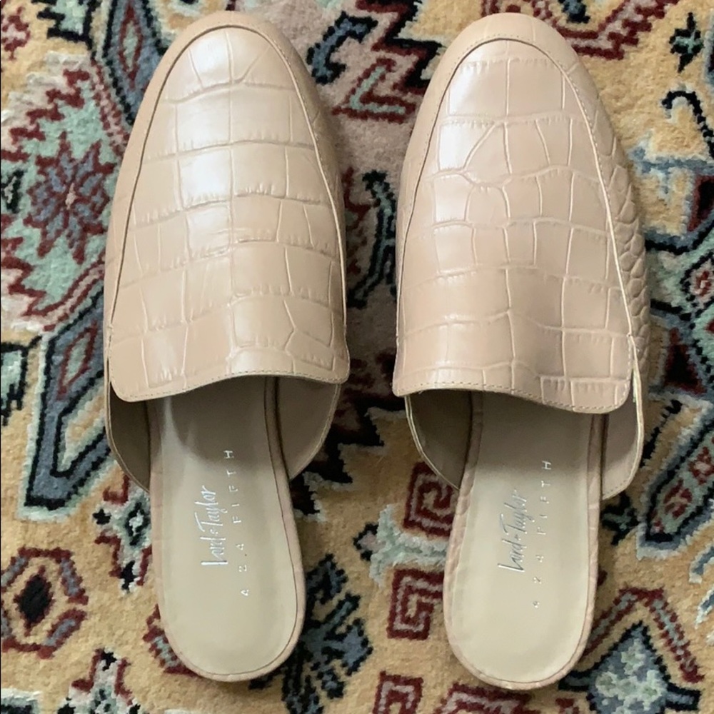 Taupe Textured Mules, 7.5